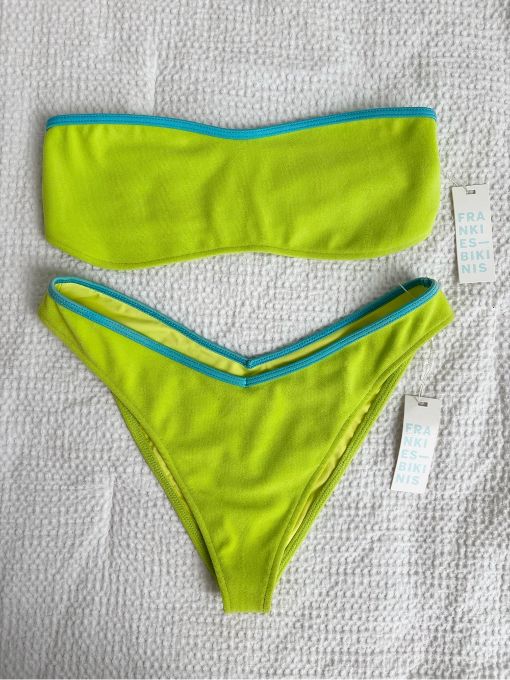NWT Frankies Terri Bikini Set in Green and Blue